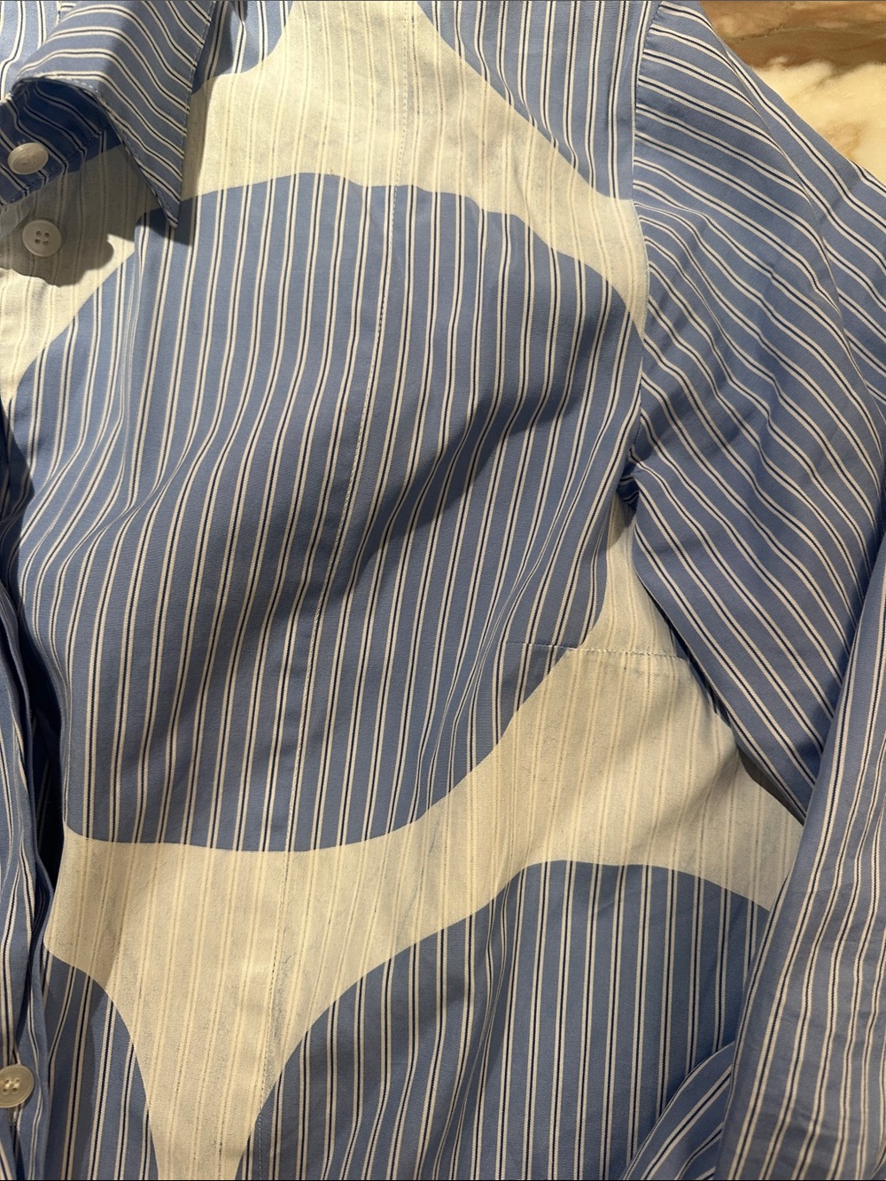 Stella McCartney Blue & White Mixed-Pattern Button-Down Shirt - Picture 4 of 9